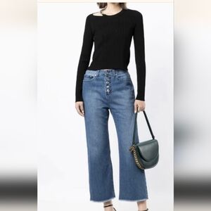 New Michael Kors Jeans Women's Selma Button-Fly Cropped flare Jeans size 16
